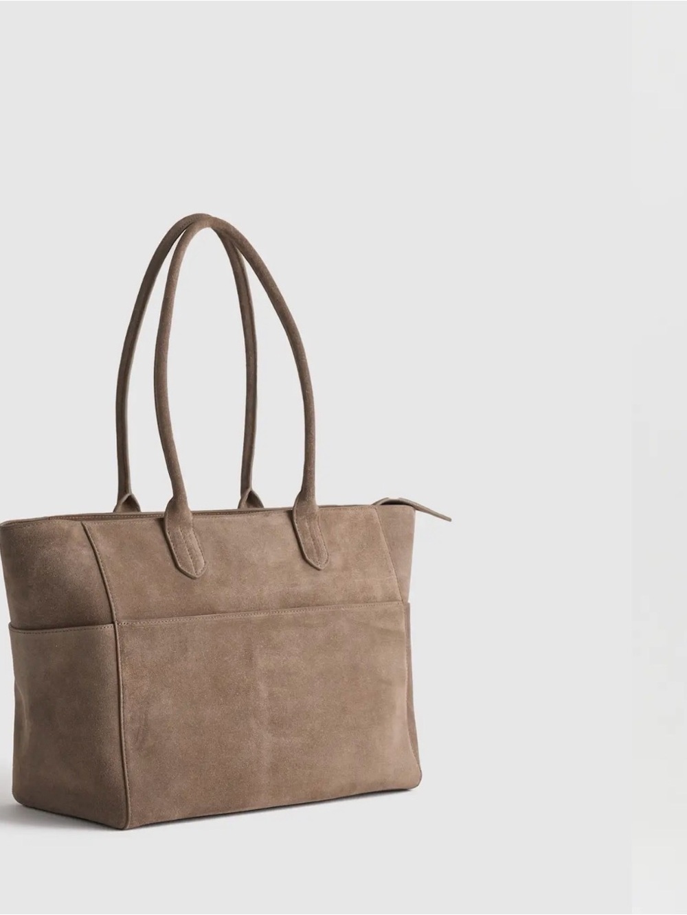 Quince Taupe Suede Tote Bag - Picture 4 of 11